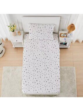 Teen Home Deep Purple & White Celestial Sky Twin / Twin XL Jersey 3 Pc Sheet Set